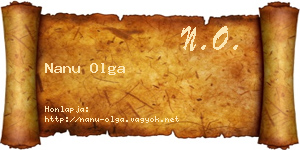 Nanu Olga névjegykártya